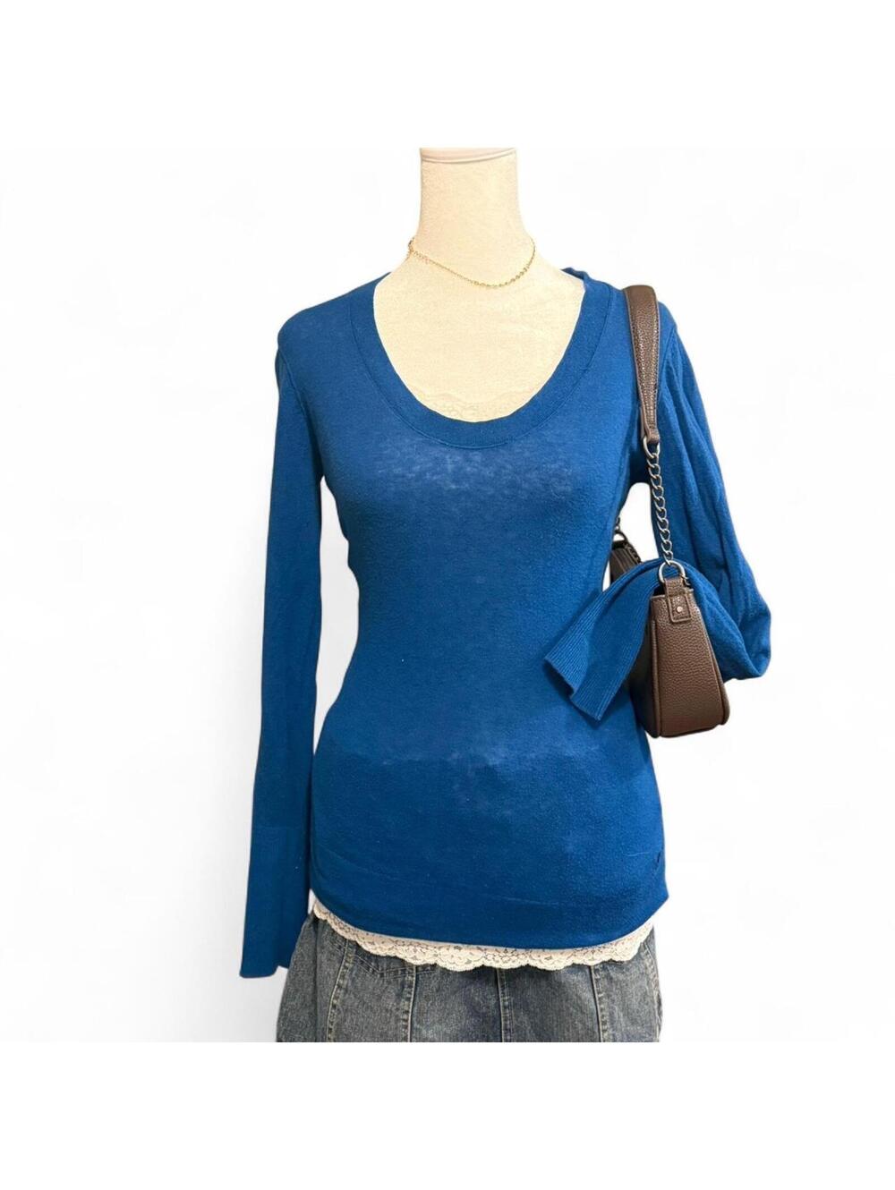 American Eagle Outfitters Blue V-Neck Sweater